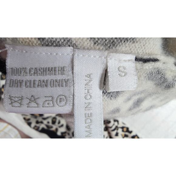 Madeleine Thompson Womens 100% Cashmere Sweater Crew Neck Animal Print Leopard S - Picture 10 of 10